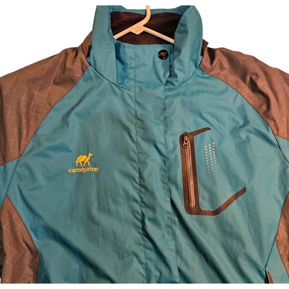 Outdoor Diamond Candy Women's XL Waterproof Breathable Teal & Gray Rain Jacket - Picture 7 of 16